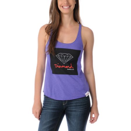 Diamond Supply Girls OG Sign Purple Tank Top 