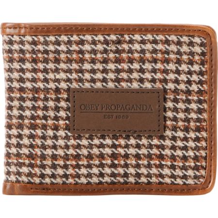 Obey Embankment Brown Houndstooth Bifold Wallet