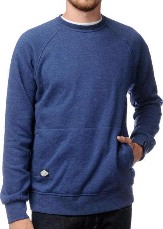 Dravus Edison Heather Blue Fleece Crew Neck Sweatshirt