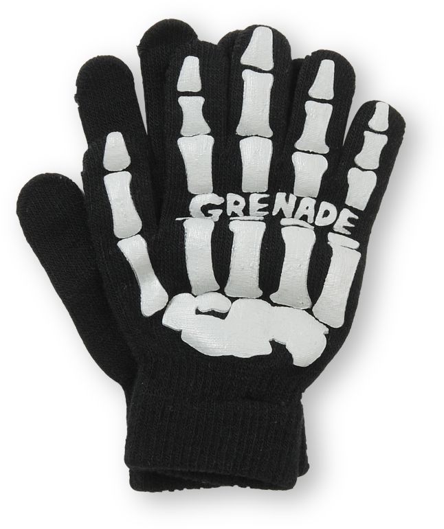 Grenade Skull Black & Grey Gloves