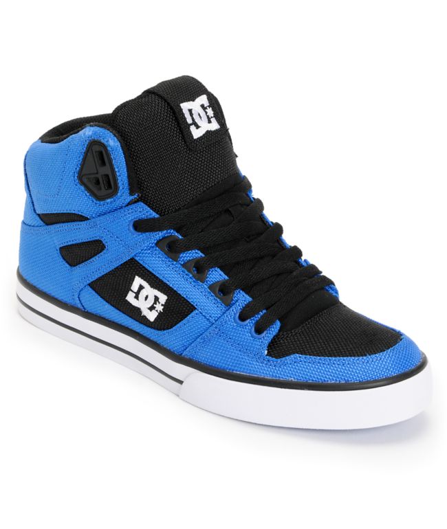 DC Spartan Hi WC TX Royal & Black Canvas Skate Shoe