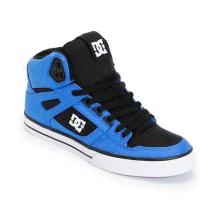 DC Spartan Hi WC TX Royal & Black Canvas Skate Shoe
