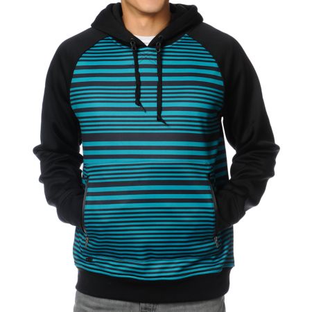 Empyre Felony Turquoise Striped Tech Fleece Jacket