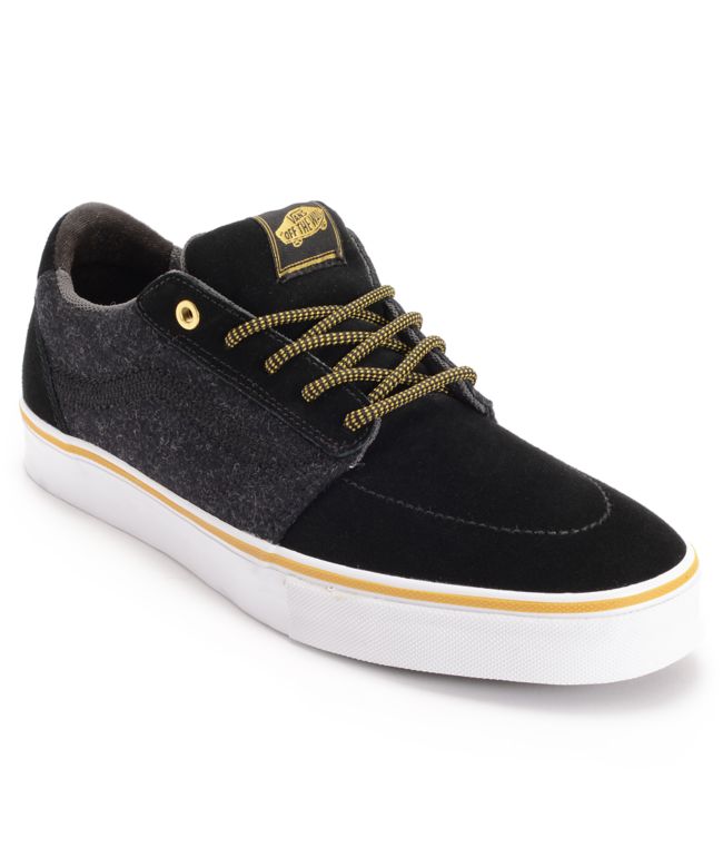 Vans Lindero Black Wool & Suede Skate Shoe