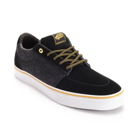 Vans Lindero Black Wool & Suede Skate Shoe