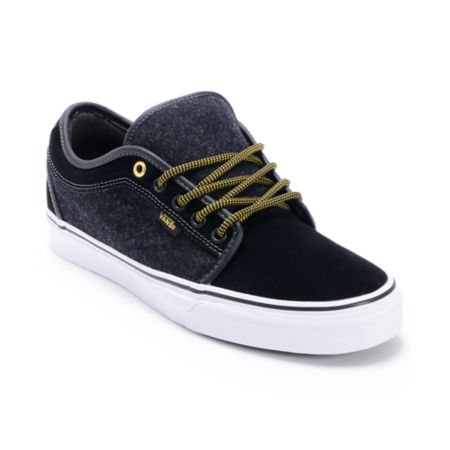Vans Chukka Low Wool Black & Gold Skate Shoe