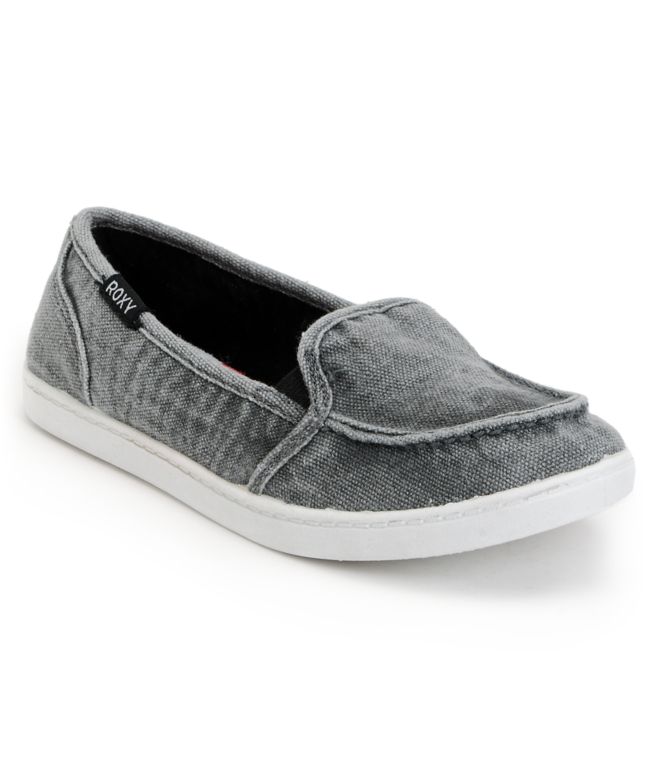 Roxy Lido Black Enzyme Wash Slip On Shoes