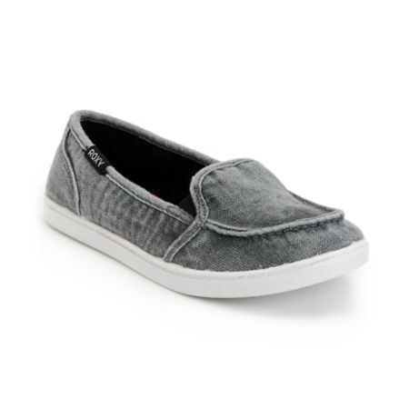 Roxy Lido Black Enzyme Wash Slip On Shoes