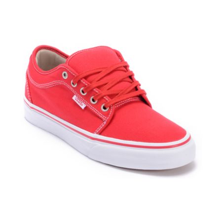 Vans Chukka Low Red, Khaki & White Skate Shoe