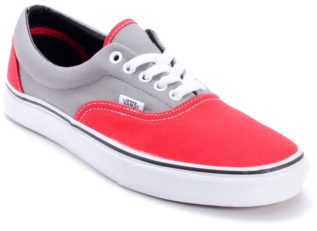 Vans Era 2-Tone Grey & Red Skate Shoes