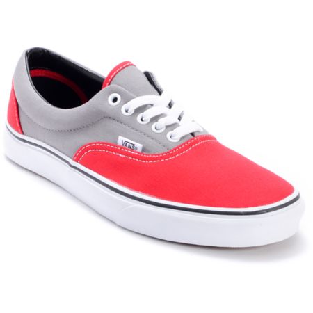 Vans Era 2-Tone Grey & Red Skate Shoes