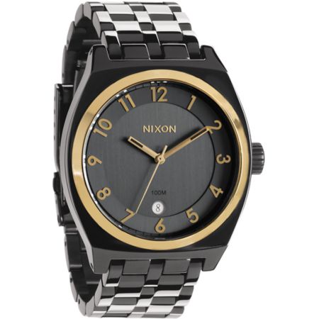 Nixon Monopoly GunNGold Analog Watch