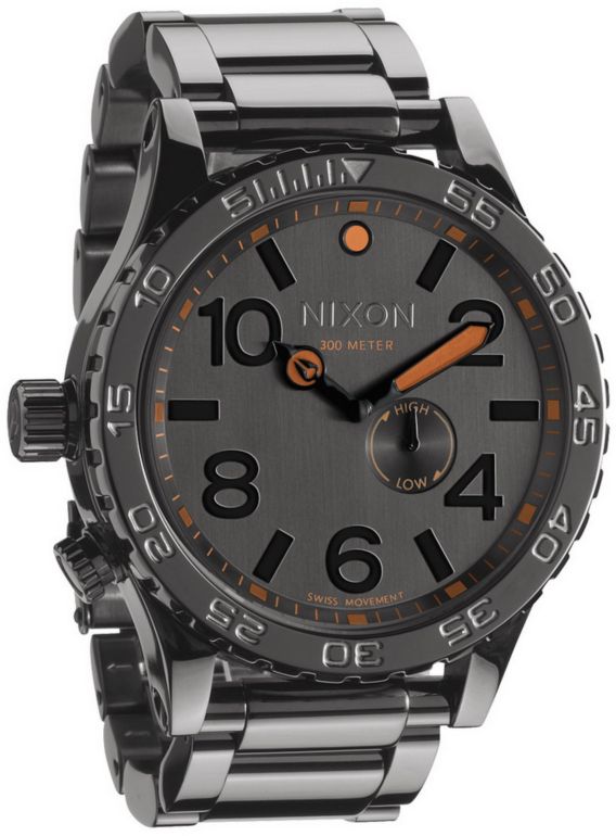 Nixon 51-30 Tide Steel Grey & Orange Analog Watch