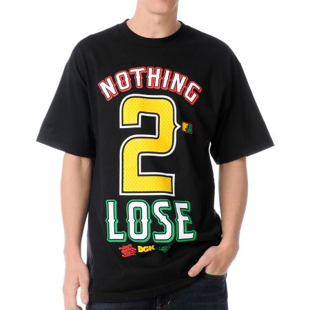 DGK Nothing 2 Lose Black & Rasta Tee Shirt