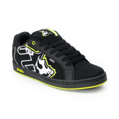 Etnies x Metal Mulisha Fader Black & Lime Skate Shoe