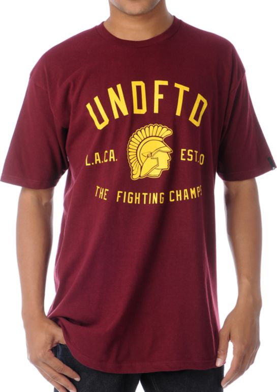 Undefeated Trojan Burgundy Tee Shirt
