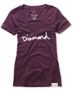 Diamond Supply Girls OG Script Purple V-Neck Tee Shirt