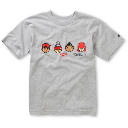 Trukfit Boys Ride With Us Heather Grey Tee Shirt