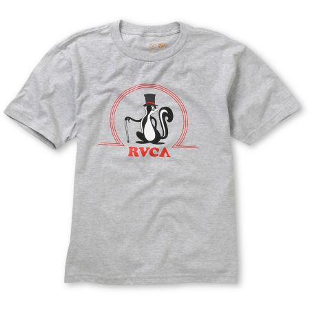 RVCA Boys Mr Sophistication Heather Grey Tee Shirt