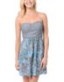 Lunachix Chambray Floral Strapless Dress