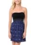 Lunachix Black & Blue Knit Strapless Dress