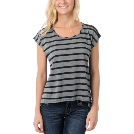 Lunachix Black Lace Back Tee Shirt