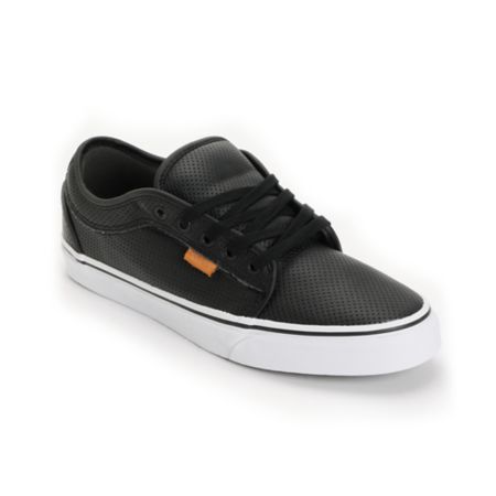 Vans Chukka Black Peforated Leather Shoe