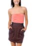 Love, Fire Aurora Coral & Navy Strapless Dress