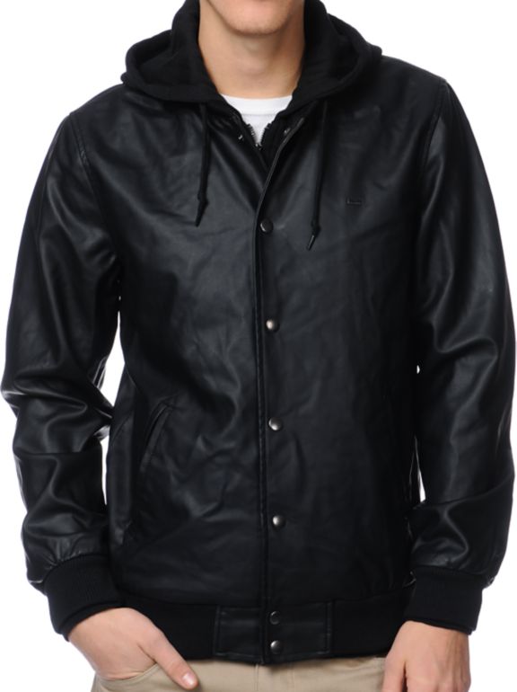 Obey Varsity Legend Black Hooded Jacket