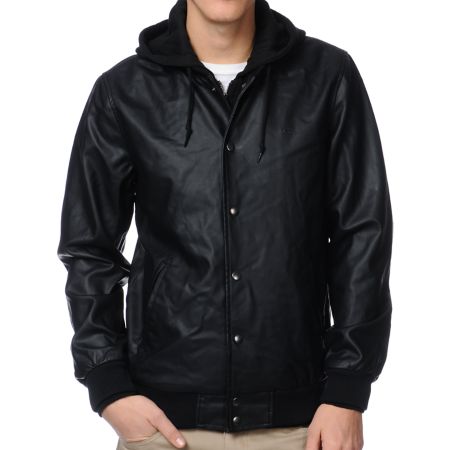 Obey Varsity Legend Black Hooded Jacket