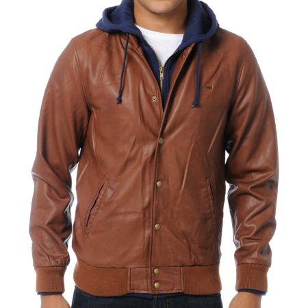 Obey Varsity Legend Brown Hooded Jacket