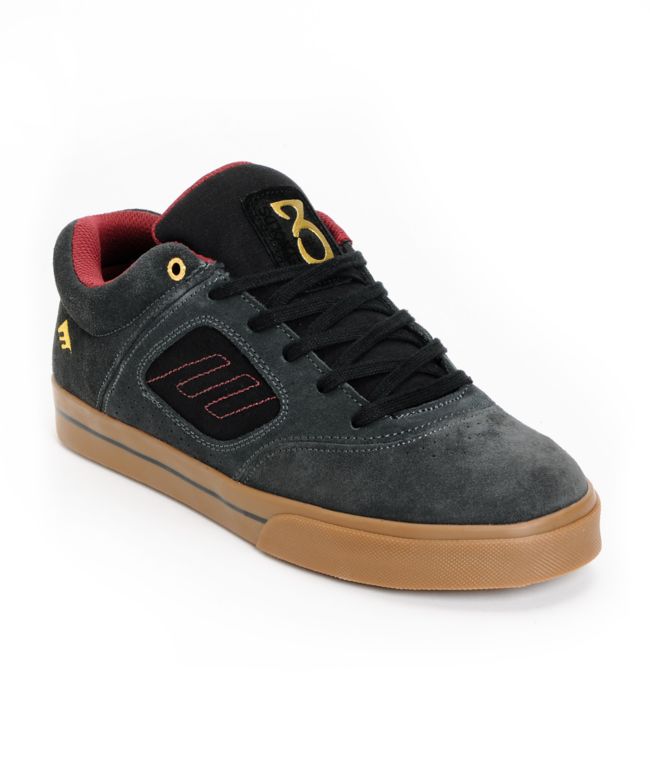 Emerica Reynolds 3 Grey & Gold Suede Skate Shoes
