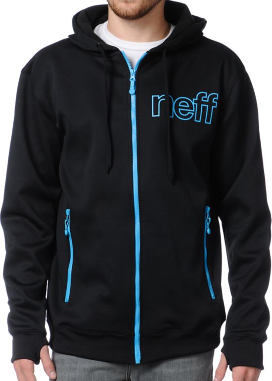 Neff Daily Shred Black Zip Up Tech Fleece Jacket