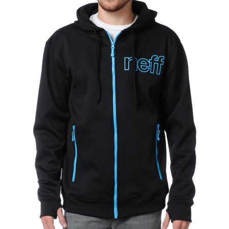 Neff Daily Shred Black Zip Up Tech Fleece Jacket