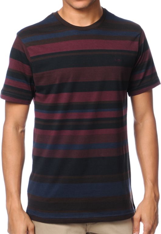 RVCA Adirondack Navy & Maroon Tee Shirt