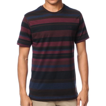 RVCA Adirondack Navy & Maroon Tee Shirt