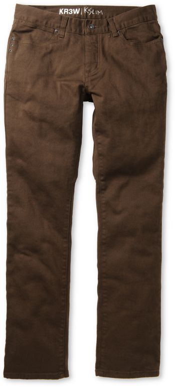 KR3W Chocolate Brown K Slim Jeans