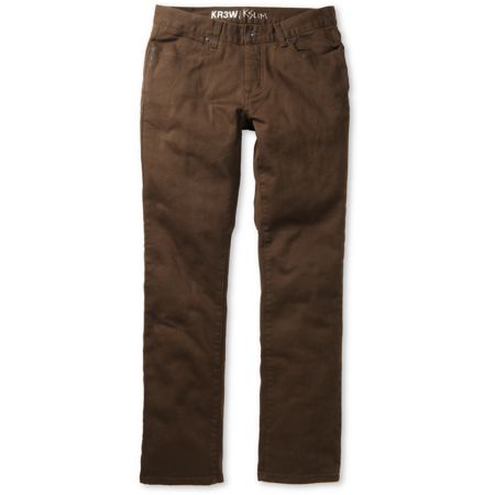 KR3W Chocolate Brown K Slim Jeans
