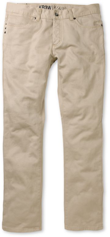 KR3W K Slim Dark Khaki Twill Jeans