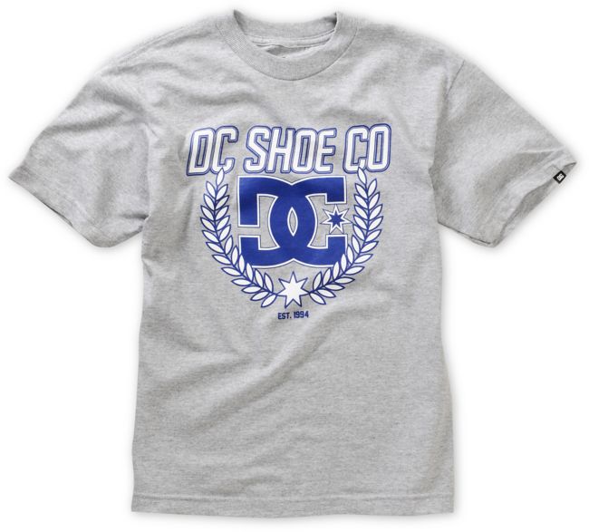 DC Boys Shield Heather Grey Tee Shirt