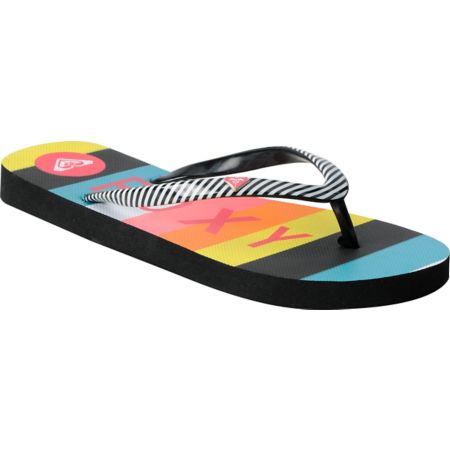 Roxy Mimosa 3 Black & White Pinstripe Sandals