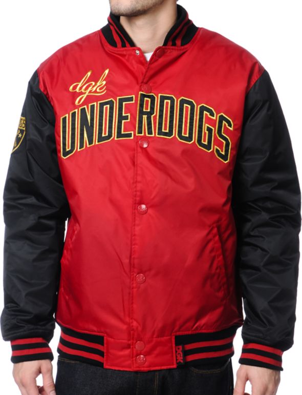 DGK Underdog Black & Red Varsity Jacket
