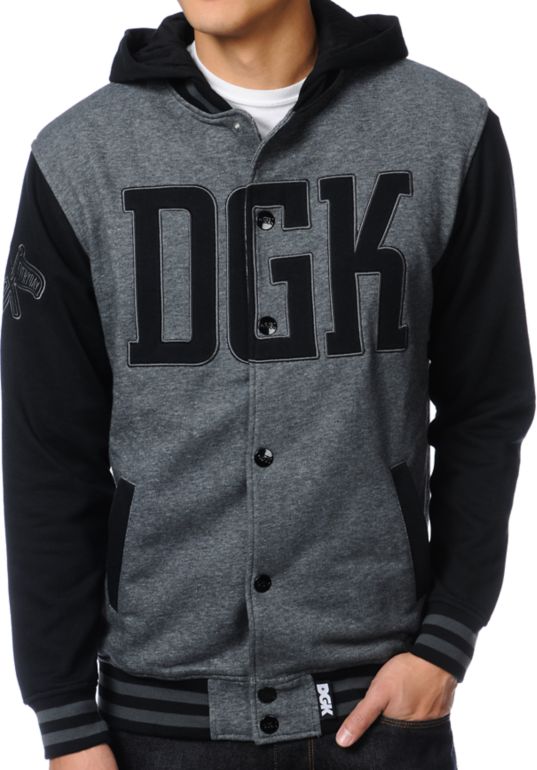 DGK Freshman Black Hooded Varsity Jacket