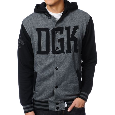 DGK Freshman Black Hooded Varsity Jacket