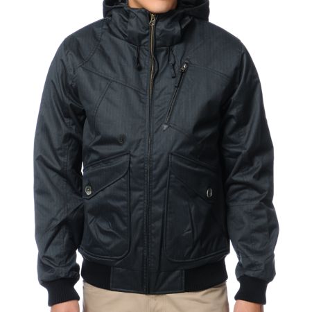 Volcom Guys Cavalier 2 Black Herringbone Jacket