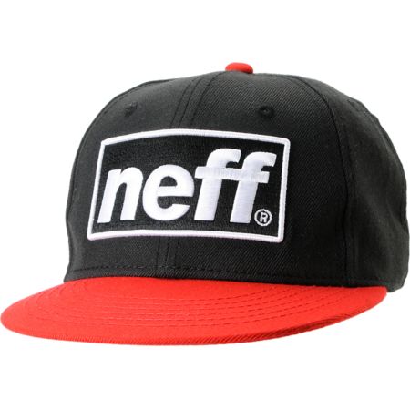 Neff Blok Cap Black & Red Snapback Hat