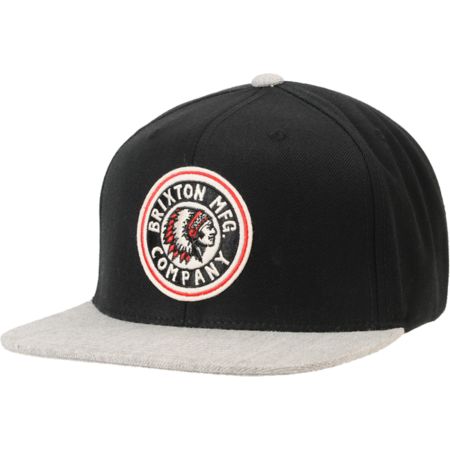 Brixton Burn Black & Grey Snapback Hat