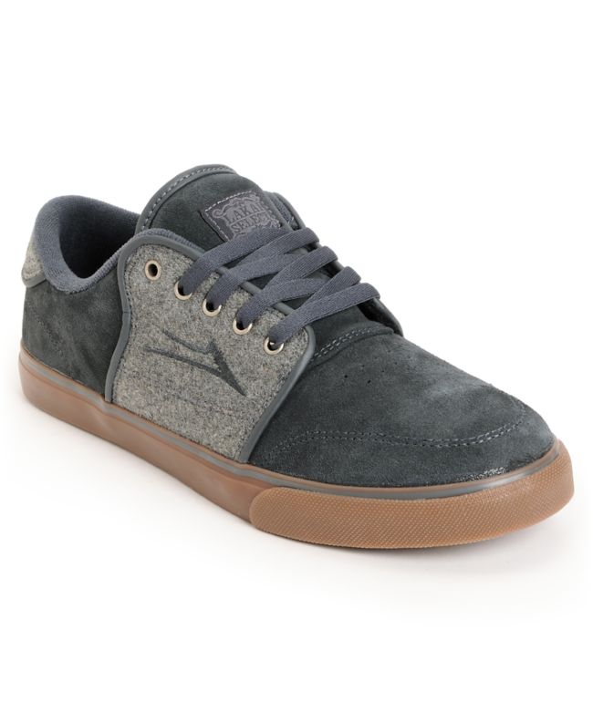 Lakai Carlo Grey Wool & Gum Skate Shoe
