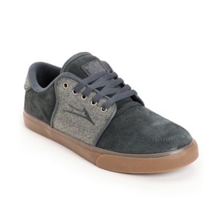 Lakai Carlo Grey Wool & Gum Skate Shoe
