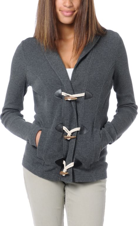 Empyre Girls Alexis Charcoal Thermal Hoodie